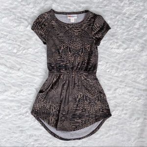 LuLaRoe Kid’s Mae Dress Size 2 brown black